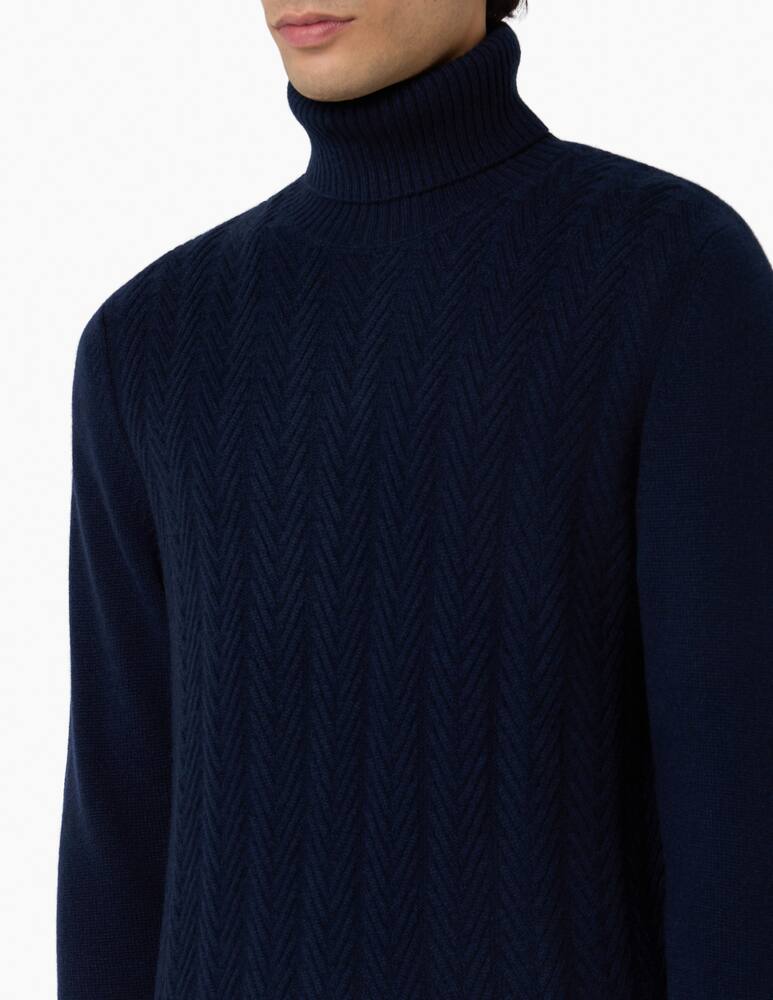 rinascente Pure Cashmere Dolcevita chevron in cachemire