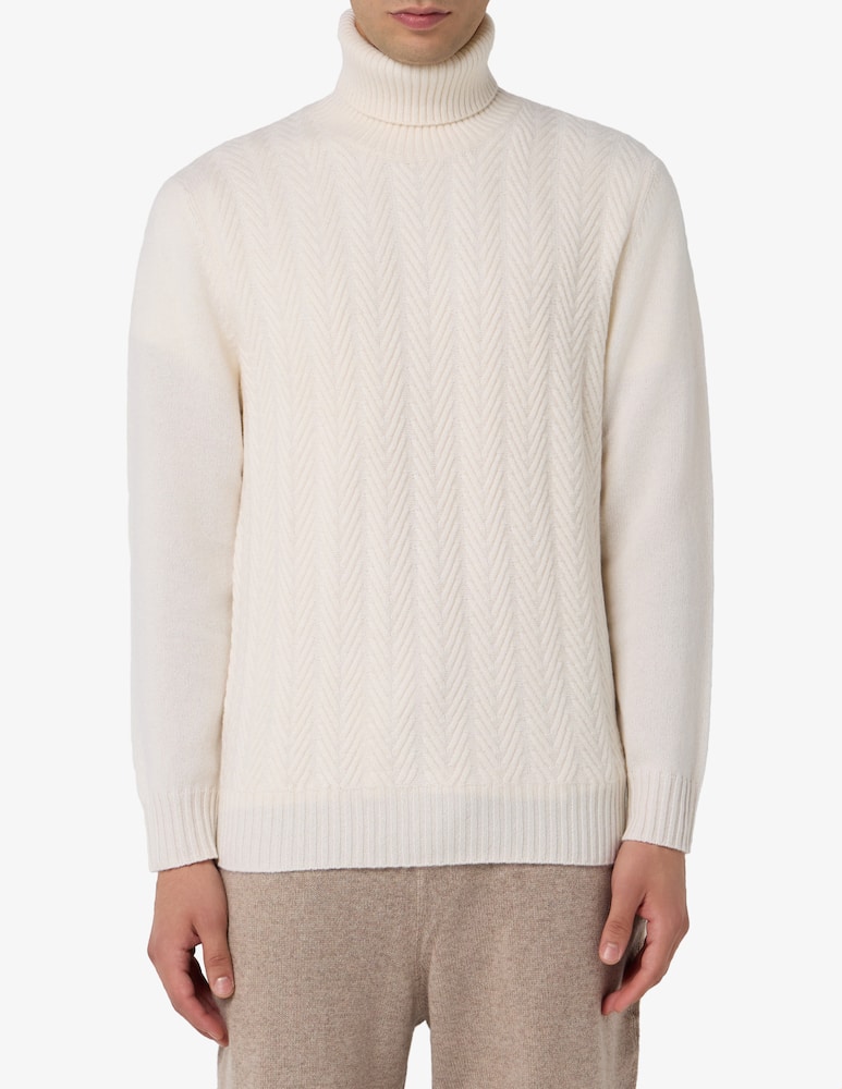 rinascente Pure Cashmere Dolcevita chevron in cachemire