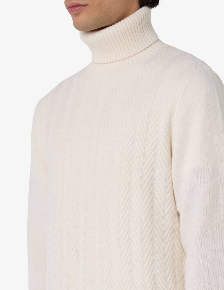 rinascente Pure Cashmere Dolcevita chevron in cachemire