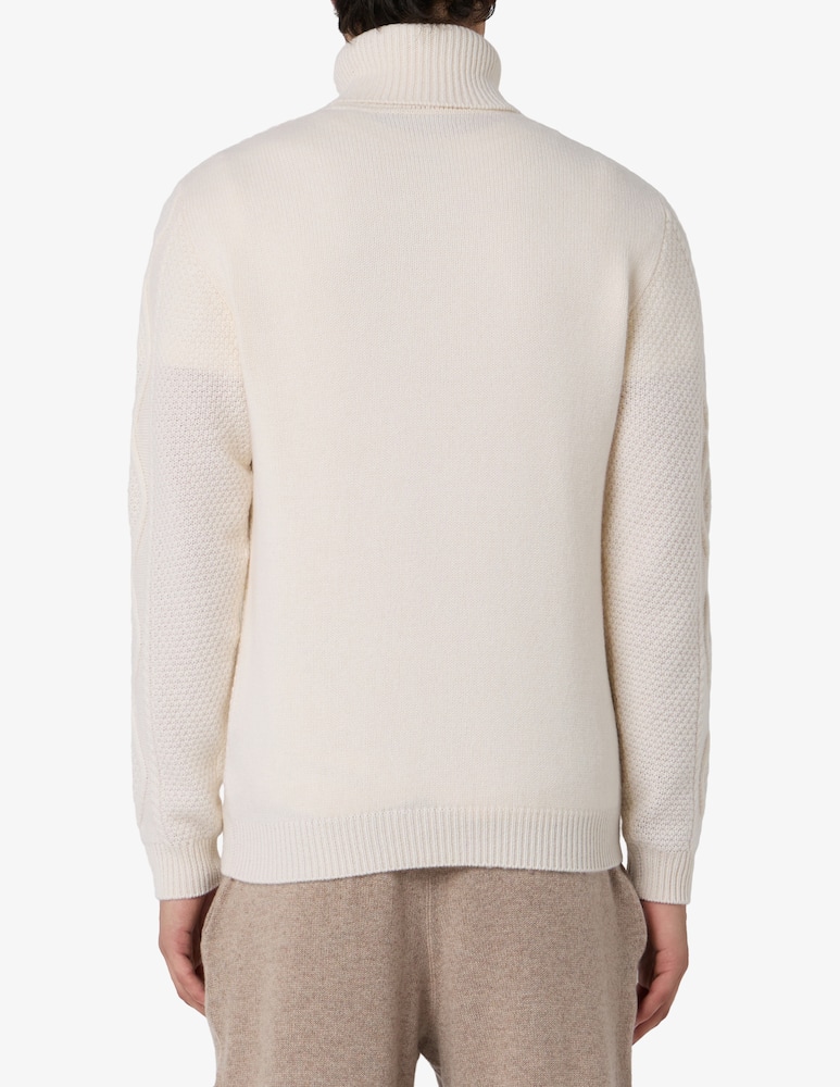 Pure Cashmere Cable knit cashmere turtleneck - picture 3 Pure Cashmere Cable knit cashmere turtleneck - picture 3