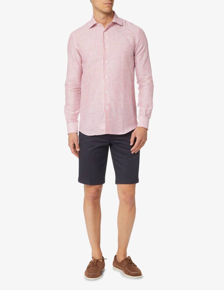 rinascente Sartoria Italiana Striped cotton linen shirt - red