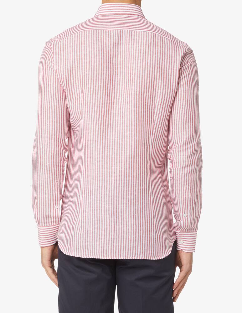 rinascente Sartoria Italiana Striped cotton linen shirt - red