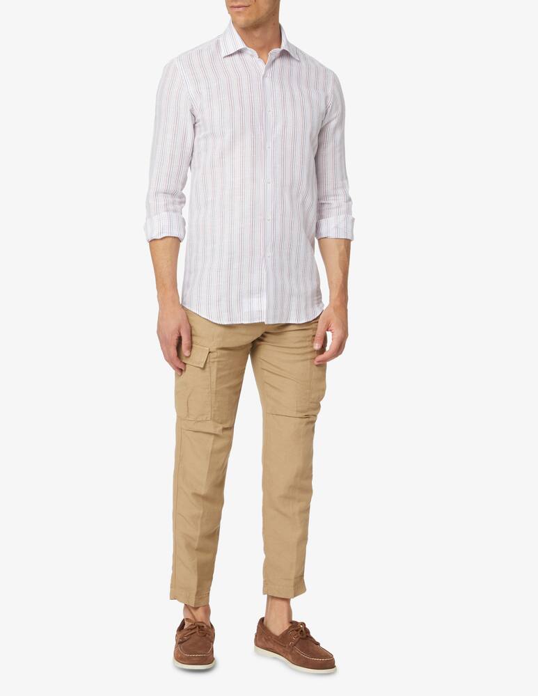 rinascente Sartoria Italiana Camicia in cotone e lino multiriga - multicolor