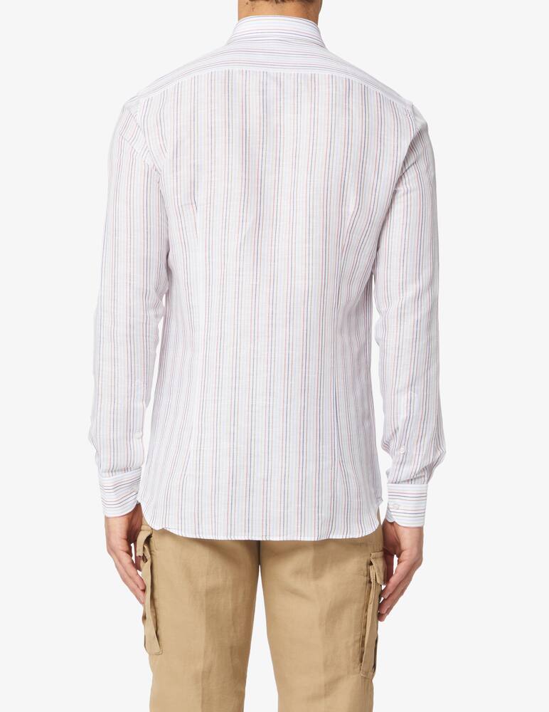 rinascente Sartoria Italiana Camicia in cotone e lino multiriga - multicolor