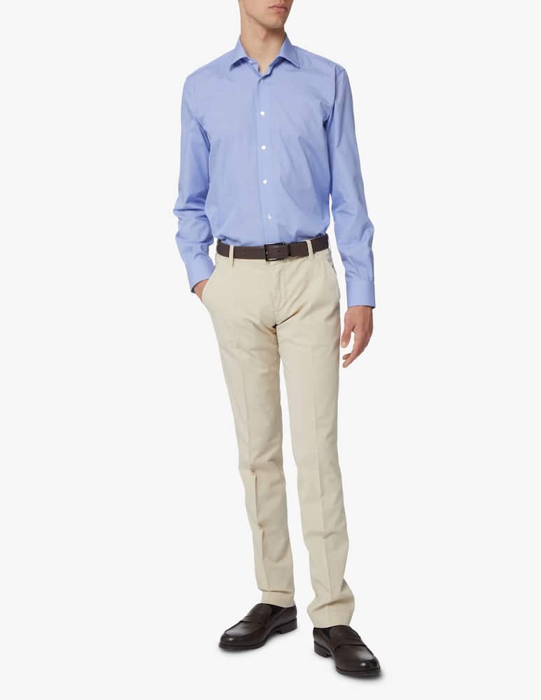 rinascente Sartoria Italiana Camicia microquadro regular - blu