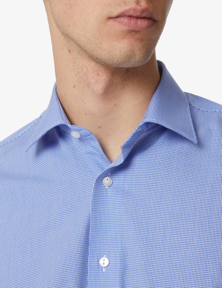 rinascente Sartoria Italiana Camicia microquadro regular - blu