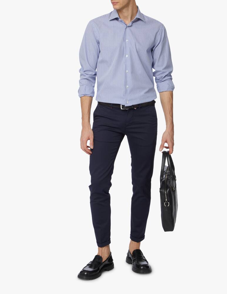 rinascente Sartoria Italiana Double twisted striped regular shirt - blue