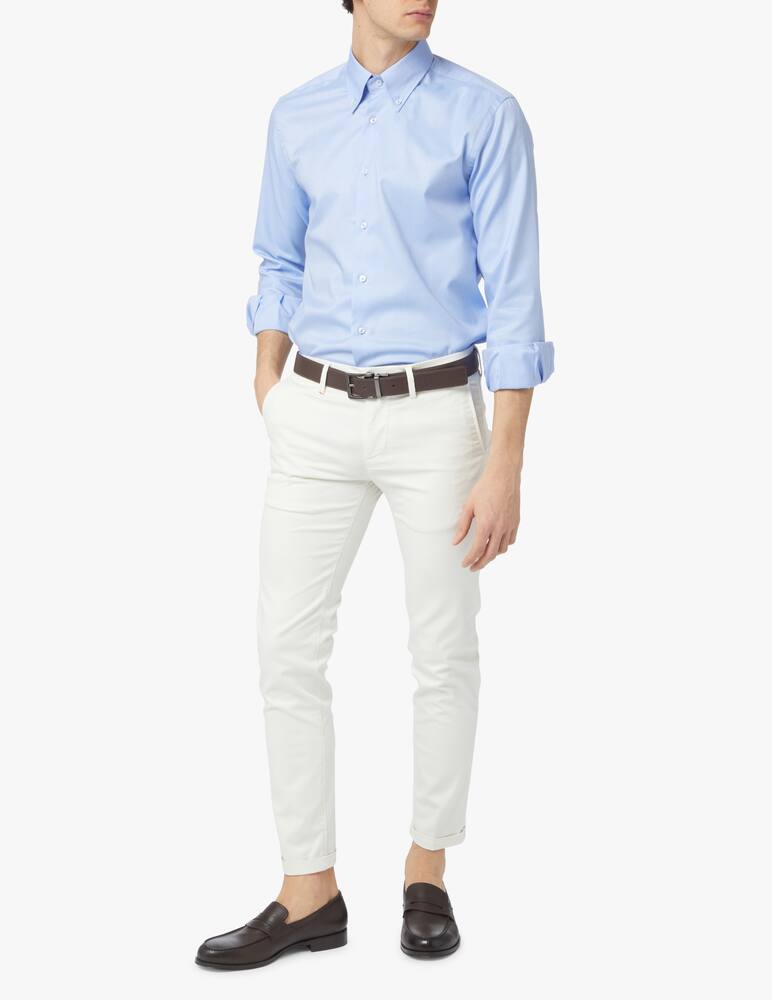 rinascente Sartoria Italiana Double twisted oxford regular shirt - light blue