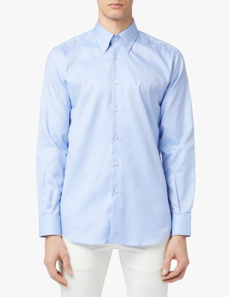 Sartoria Italiana Double twisted oxford regular shirt - light blue - picture 1 Sartoria Italiana Double twisted oxford regular shirt - light blue - picture 1