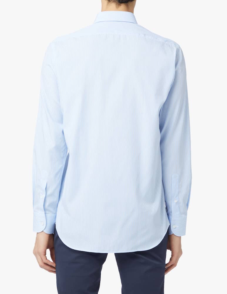 rinascente Sartoria Italiana Double twisted striped regular shirt - light blue