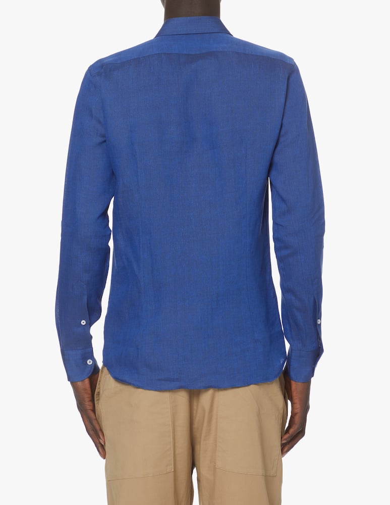 rinascente Sartoria Italiana Camicia lino tu modern - blu