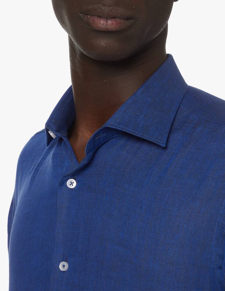 Sartoria Italiana Modern linen shirt - blue - picture 4 Sartoria Italiana Modern linen shirt - blue - picture 4