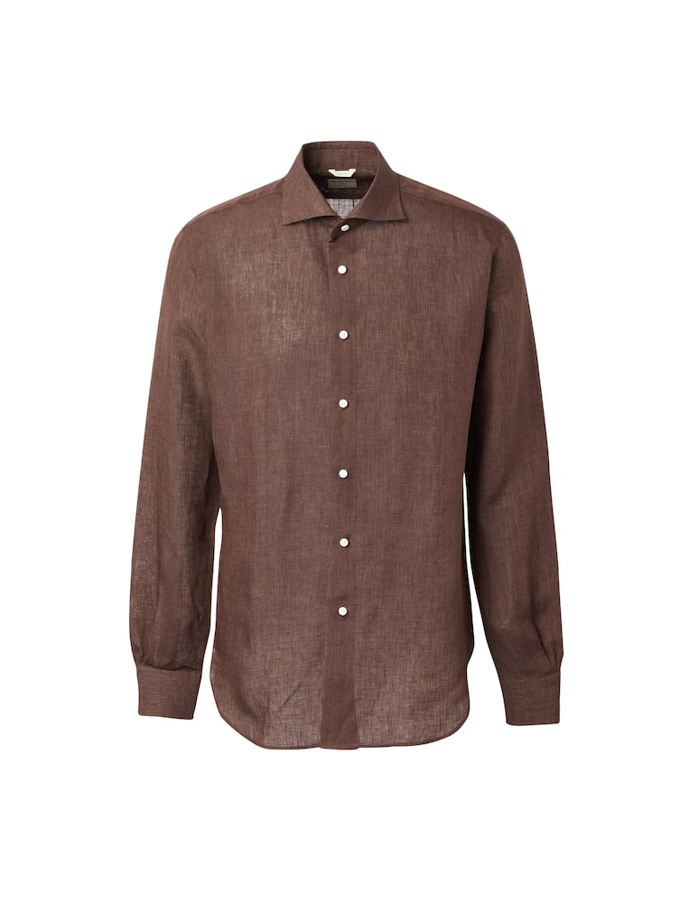 Delsiena Delave modern linen shirt - brown - picture 5 Delsiena Delave modern linen shirt - brown - picture 5