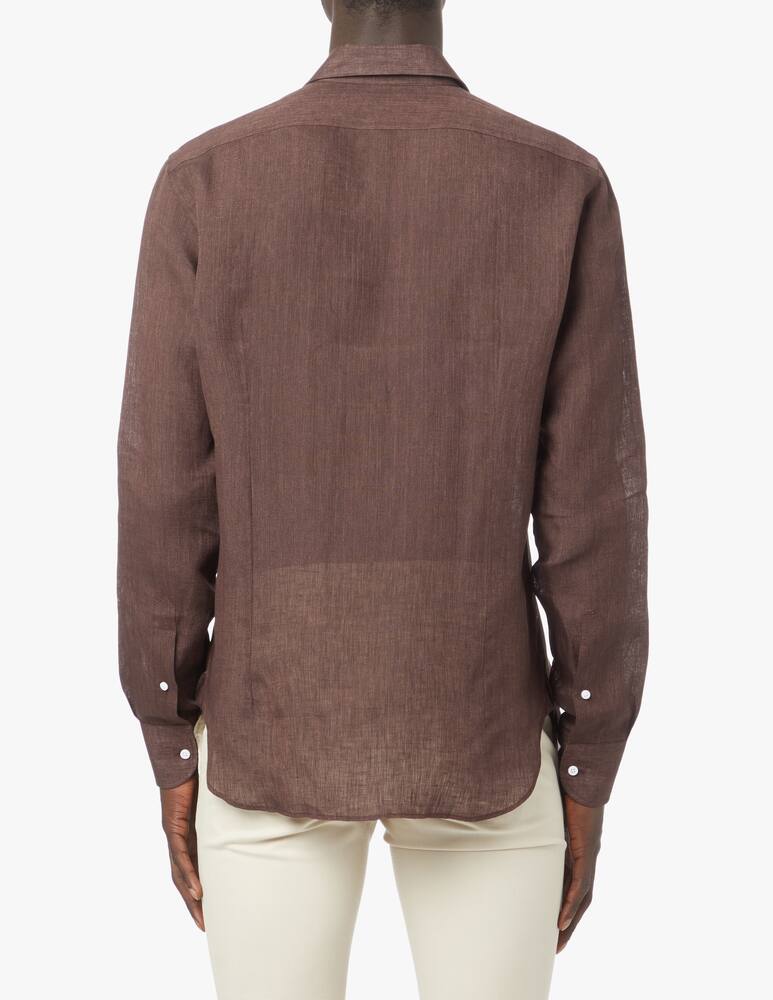Delsiena Delave modern linen shirt - brown - picture 3 Delsiena Delave modern linen shirt - brown - picture 3