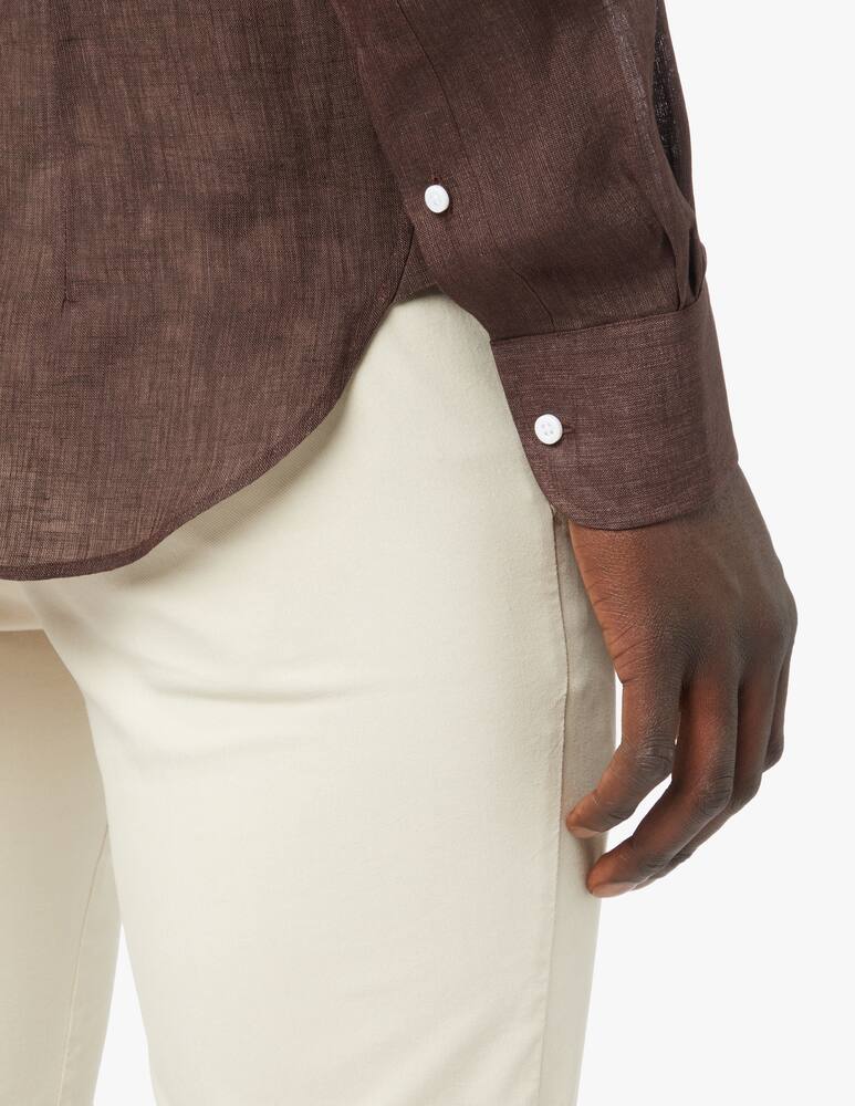 Delsiena Delave modern linen shirt - brown - picture 4 Delsiena Delave modern linen shirt - brown - picture 4
