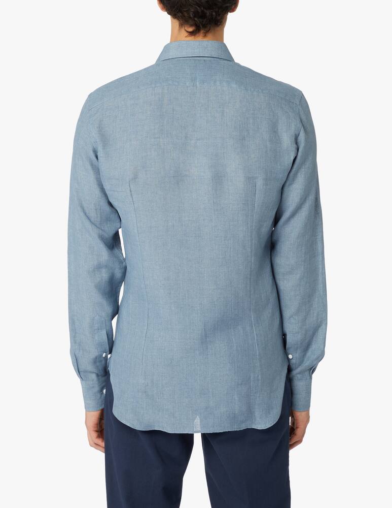 rinascente Delsiena Delave linen modern shirt - blue