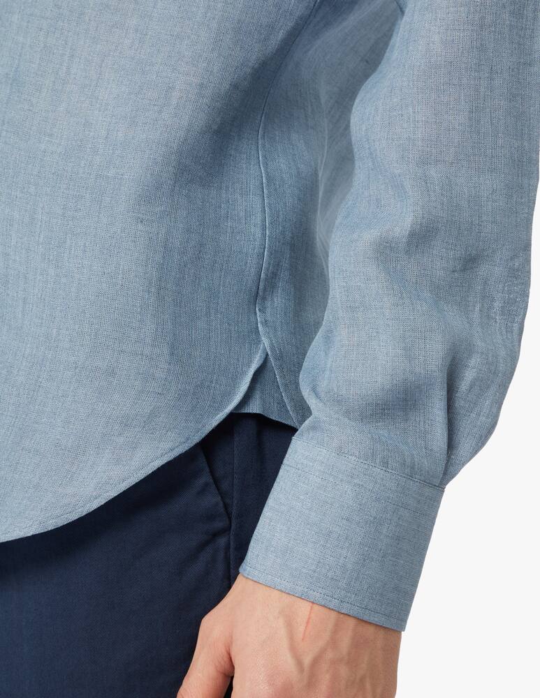 rinascente Delsiena Delave linen modern shirt - blue