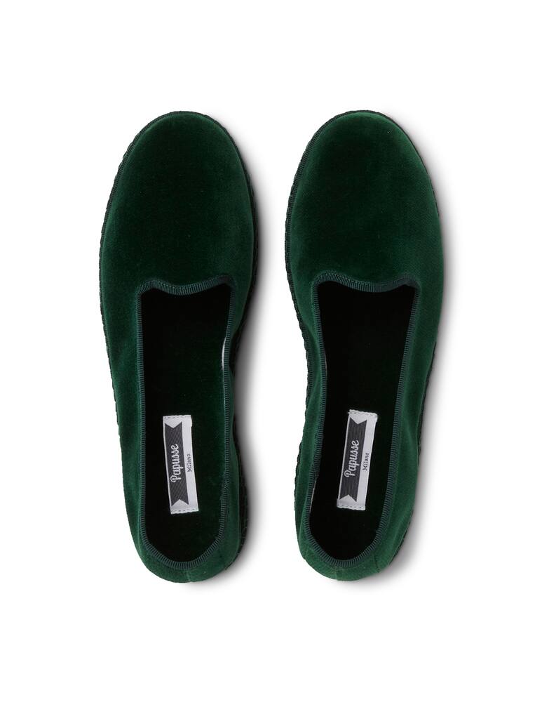 rinascente Papusse Verde velvet friulane shoes