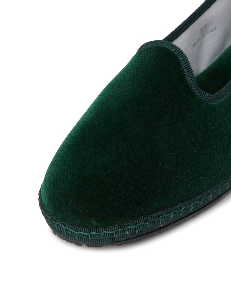 rinascente Papusse Verde velvet friulane shoes