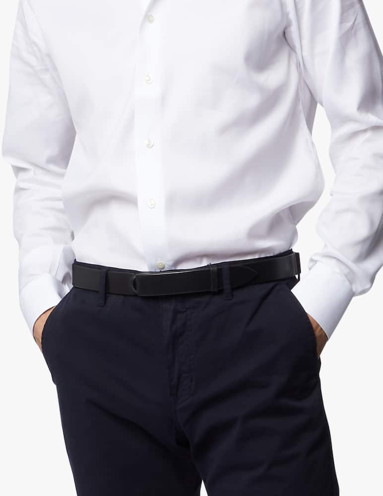 rinascente Orciani Cintura Nobuckle Bull in pelle e tessuto 