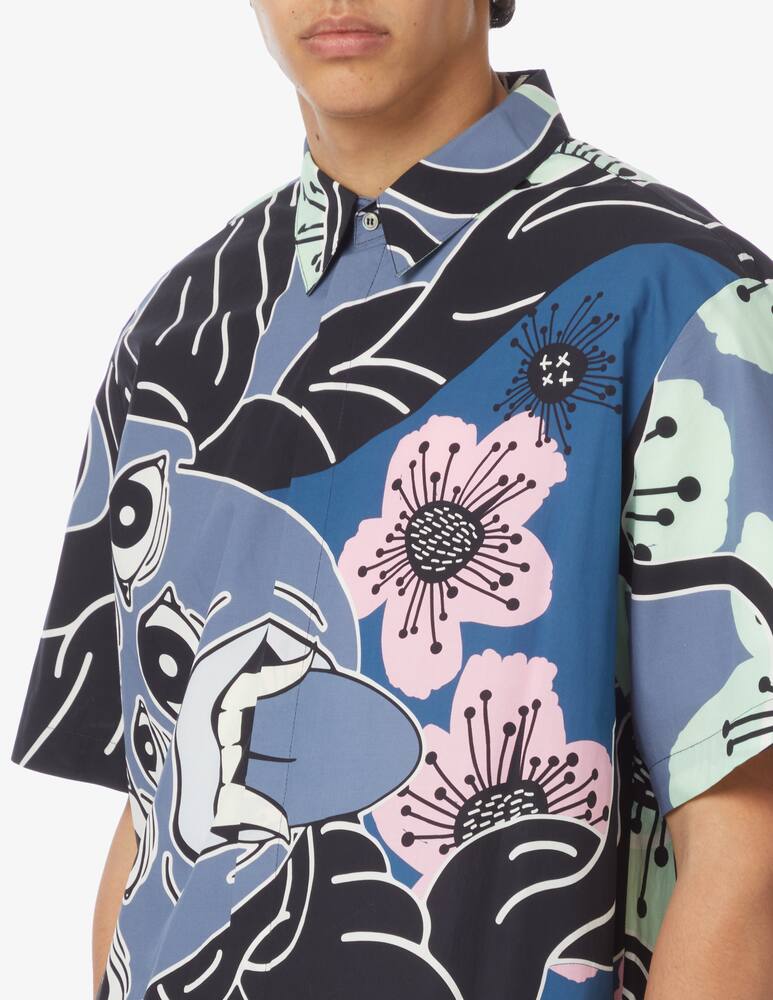 rinascente Dhruv Kapoor Mask blue short sleeve shirt