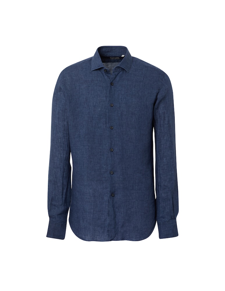 Xacus Camicia lino albini tinto filo - blu - immagine 5 Xacus Camicia lino albini tinto filo - blu - immagine 5