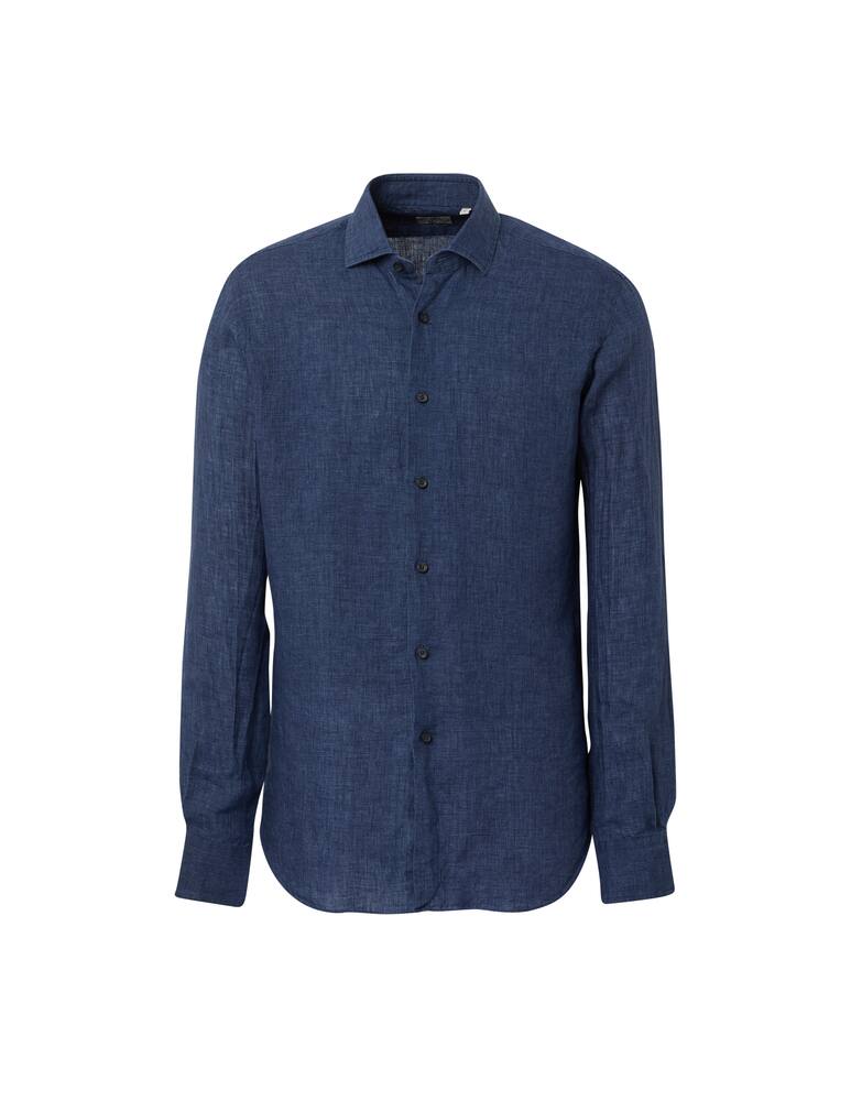 rinascente Xacus Yarn dyed linen albini shirt - blue