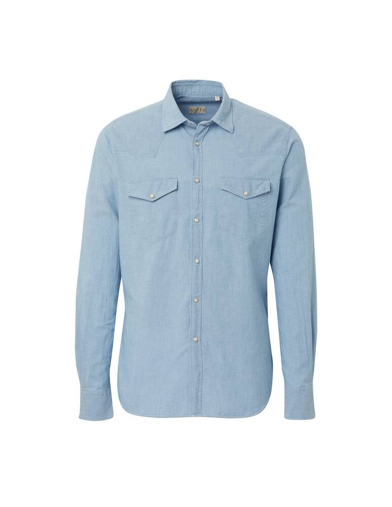 rinascente Xacus Chambray texana shirt - light blue