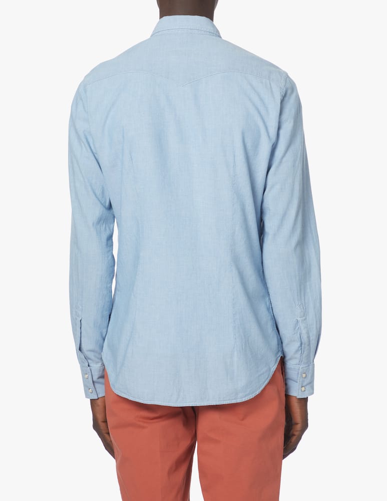 rinascente Xacus Chambray texana shirt - light blue