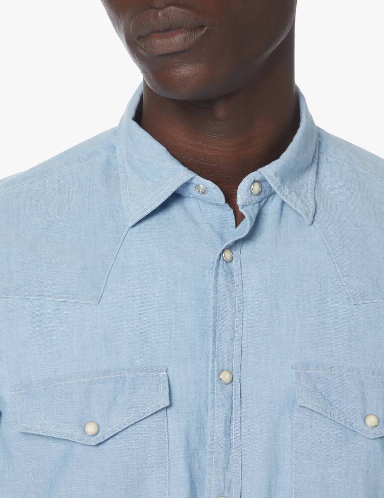 rinascente Xacus Chambray texana shirt - light blue