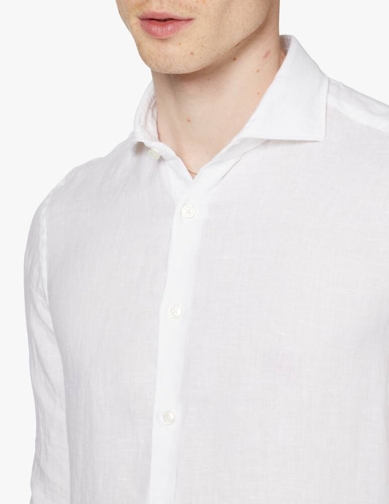 rinascente Xacus Camicia lino tinto capo - bianco