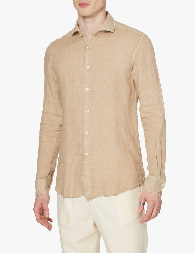 rinascente Xacus Camicia lino tinto capo - beige