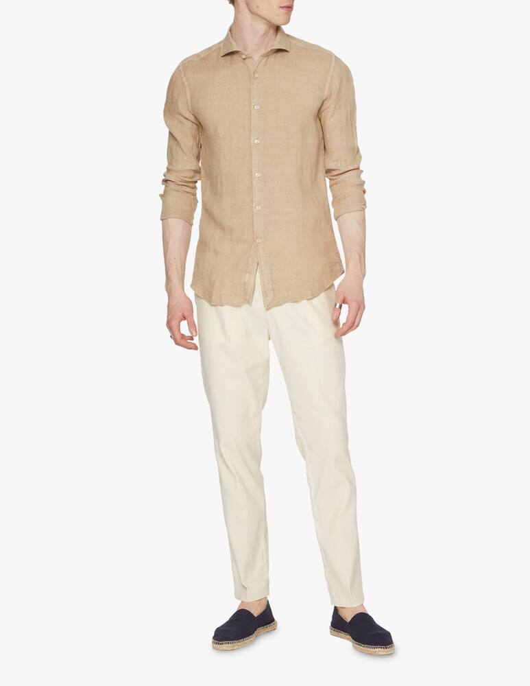 rinascente Xacus Camicia lino tinto capo - beige