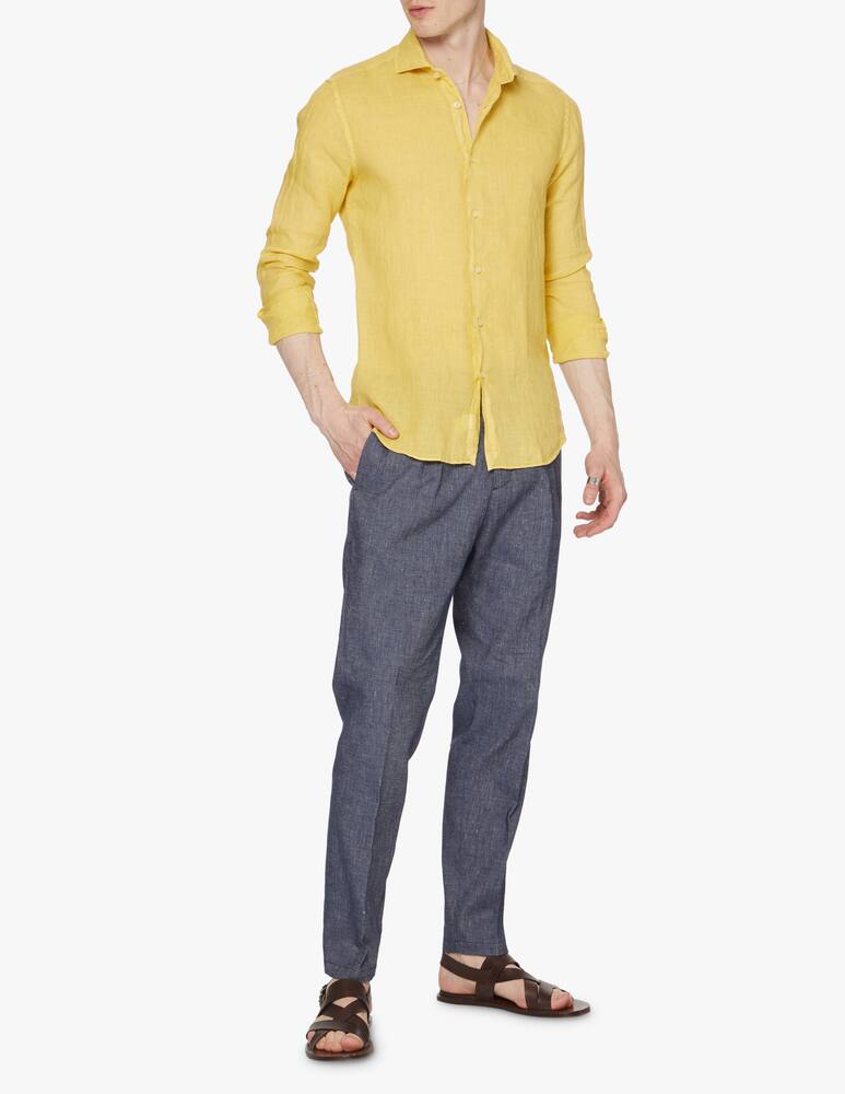 rinascente Xacus Camicia lino tinto capo - giallo