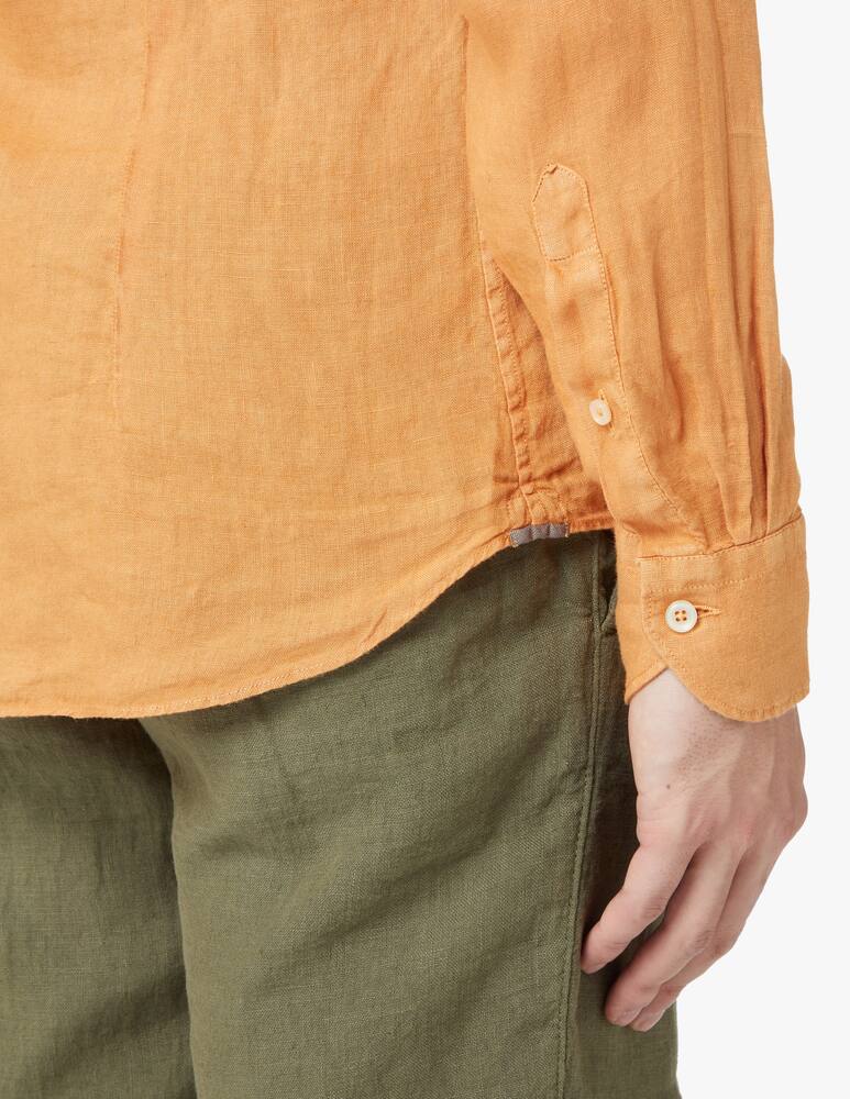 rinascente Xacus Garment dyed linen shirt - orange