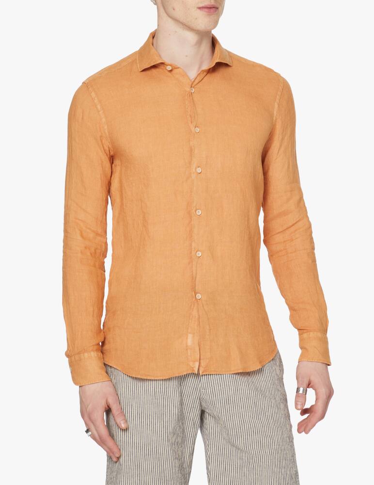 rinascente Xacus Garment dyed linen shirt - orange