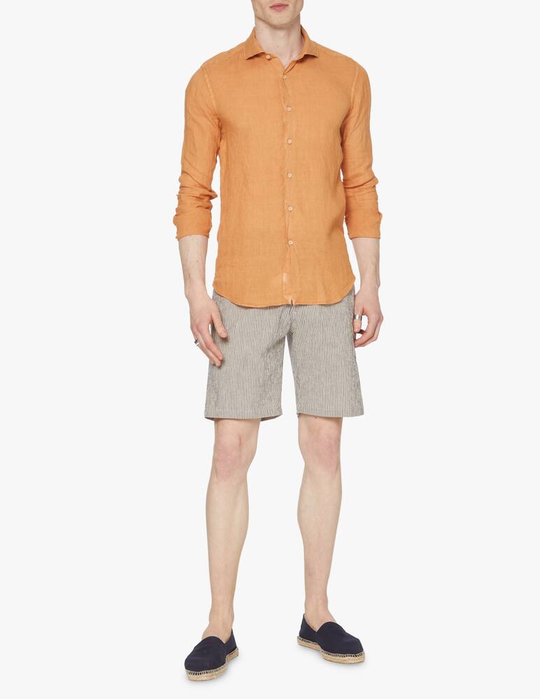 rinascente Xacus Garment dyed linen shirt - orange
