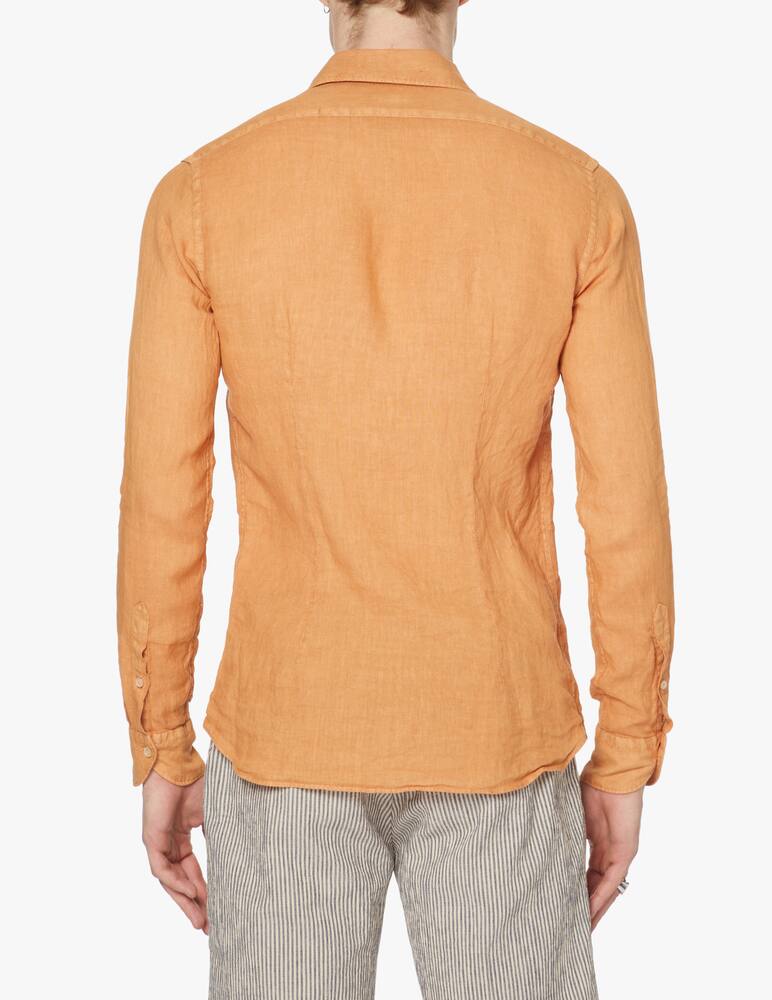 rinascente Xacus Garment dyed linen shirt - orange