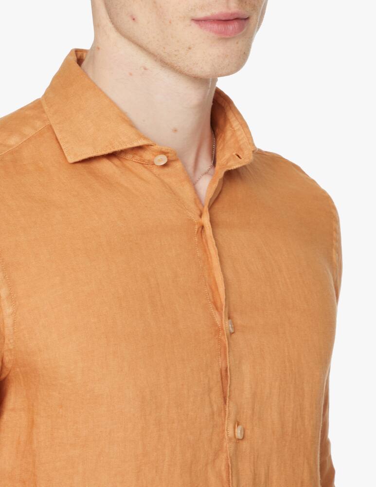 rinascente Xacus Garment dyed linen shirt - orange