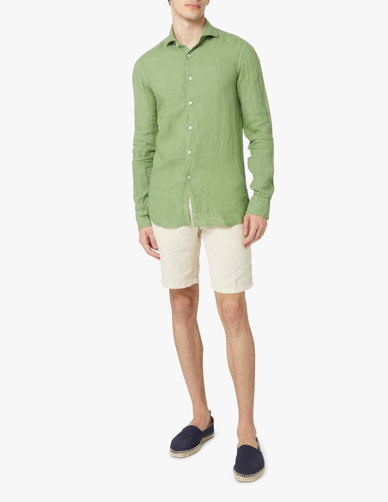 rinascente Xacus Camicia lino tinto capo - verde