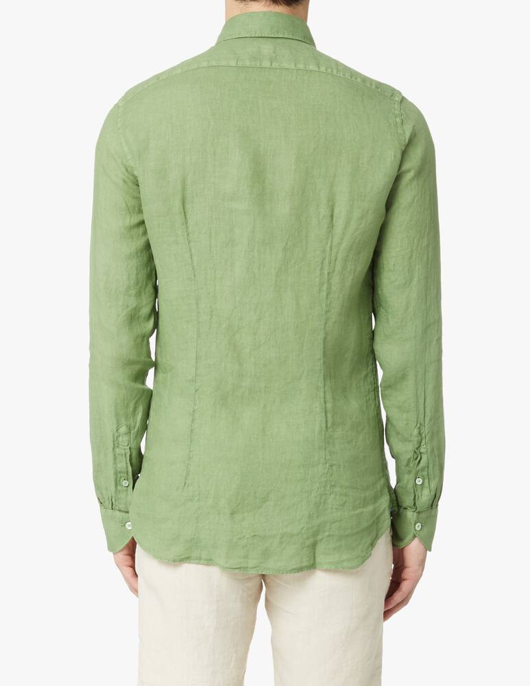 rinascente Xacus Camicia lino tinto capo - verde