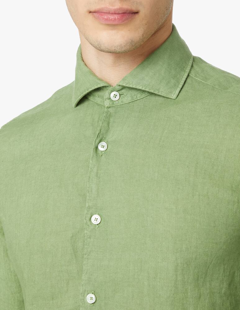 rinascente Xacus Camicia lino tinto capo - verde