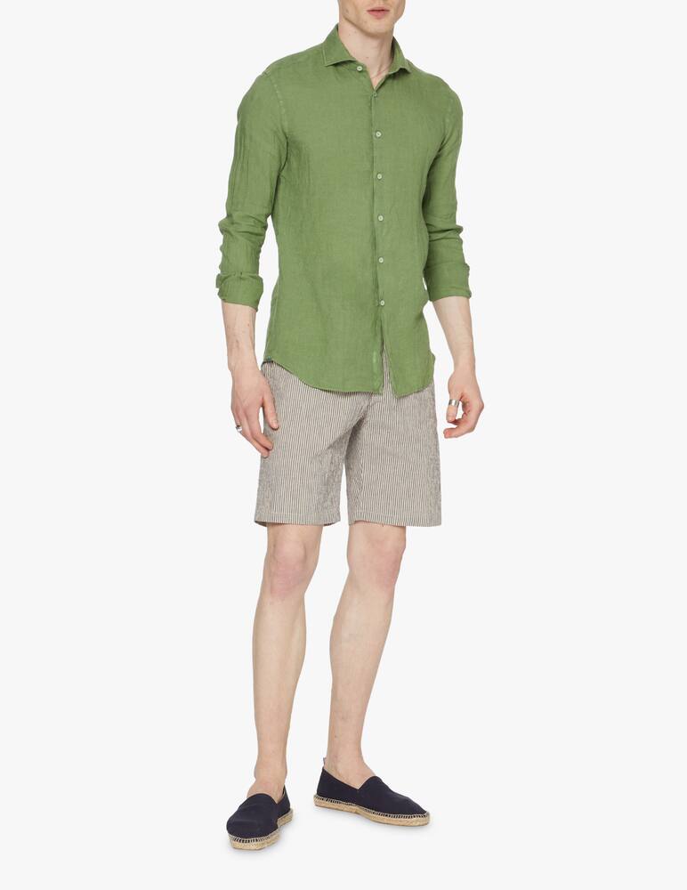 rinascente Xacus Camicia lino tinto capo - verde