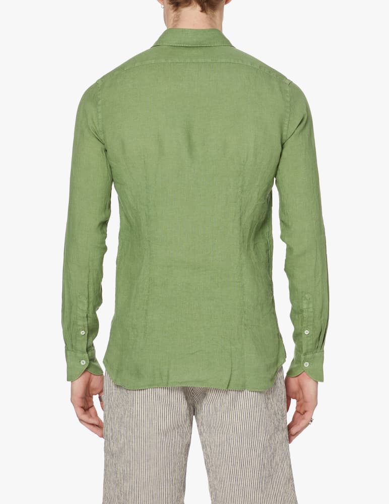 rinascente Xacus Camicia lino tinto capo - verde