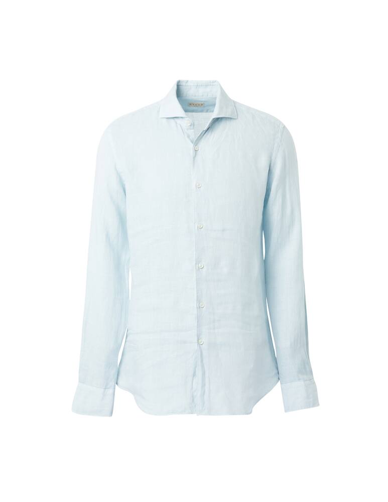 rinascente Xacus Camicia lino tinto capo - azzurro