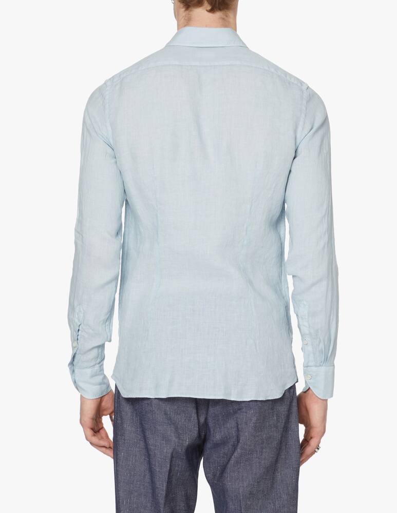 Xacus Garment dyed linen shirt - light blue - picture 3 Xacus Garment dyed linen shirt - light blue - picture 3