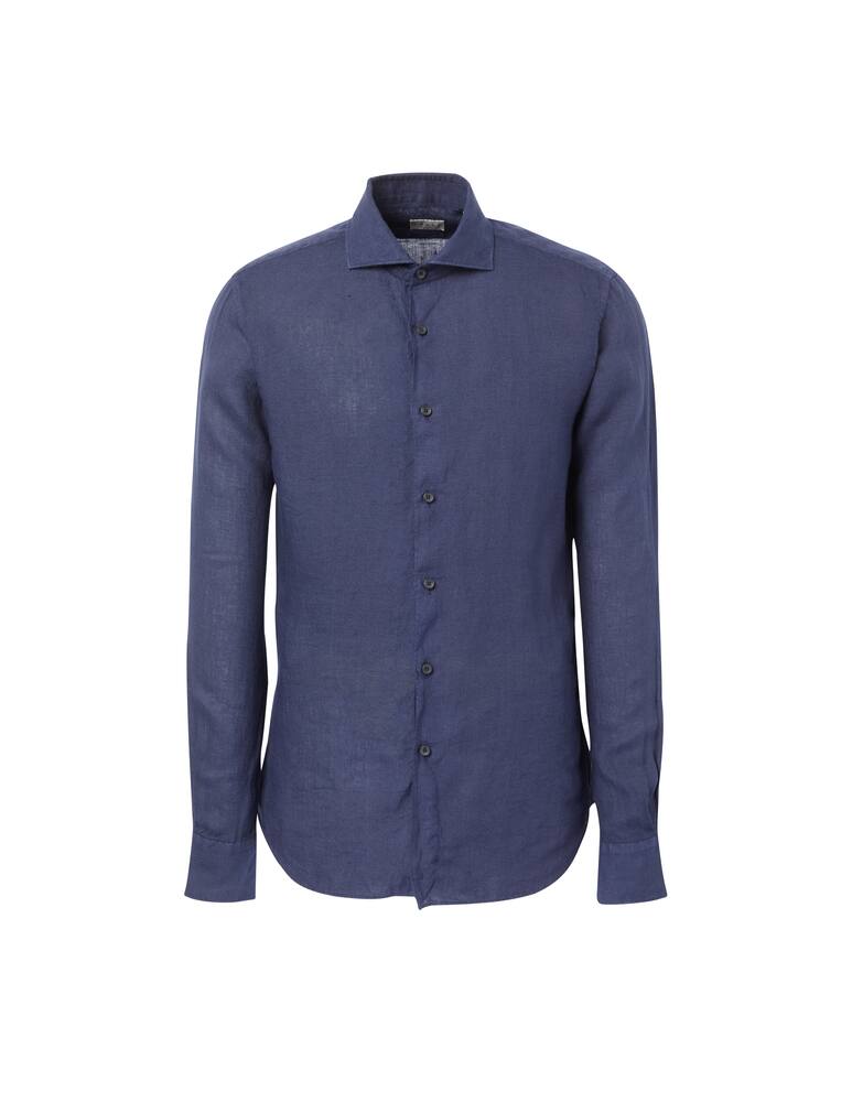 Xacus Garment dyed linen shirt - blue - picture 5 Xacus Garment dyed linen shirt - blue - picture 5