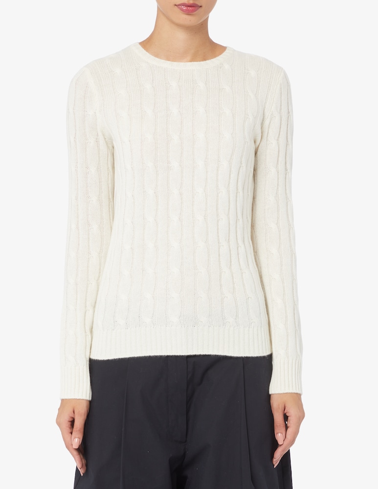 Pure Cashmere Maglione girocollo treccia - immagine 1 Pure Cashmere Maglione girocollo treccia - immagine 1