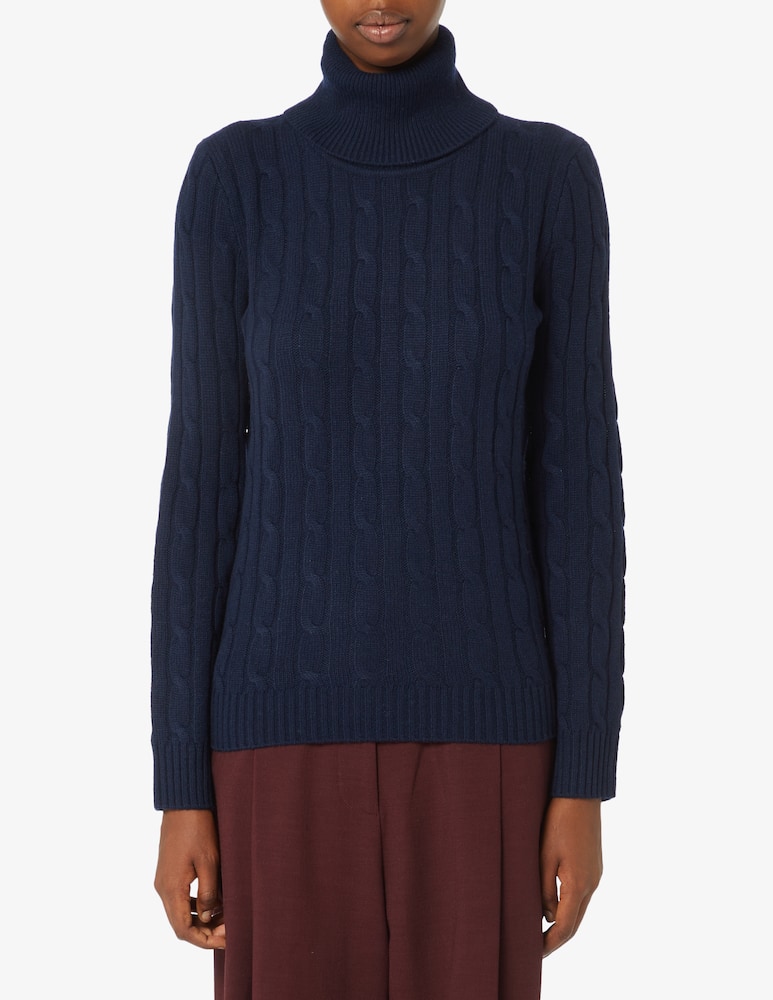 Pure Cashmere Turtleneck cable knit sweater - picture 1 Pure Cashmere Turtleneck cable knit sweater - picture 1