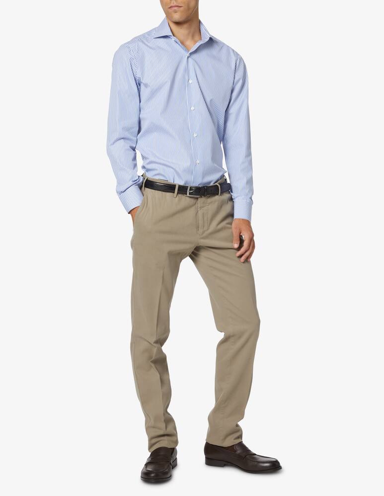 rinascente Barba Napoli Striped popeline shirt - Light blue